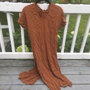 Orange Slit Dress